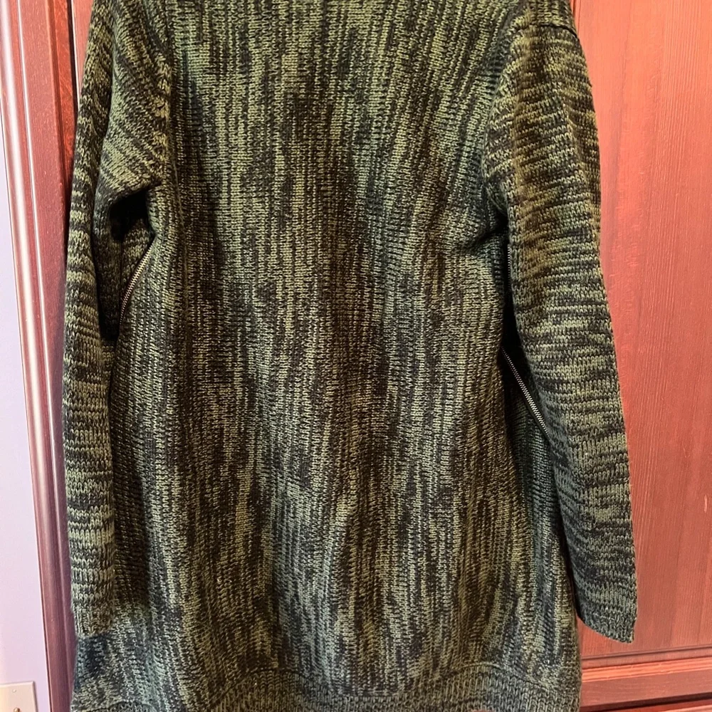 Emily Rose Deb Zipper Detail Long Sleeve Green and Black Cardigan Women's size L